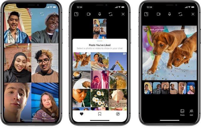 Image showing having an Instagram call with a group of people at the same time.