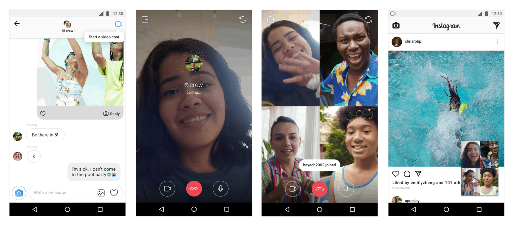 Instagram video call example. 