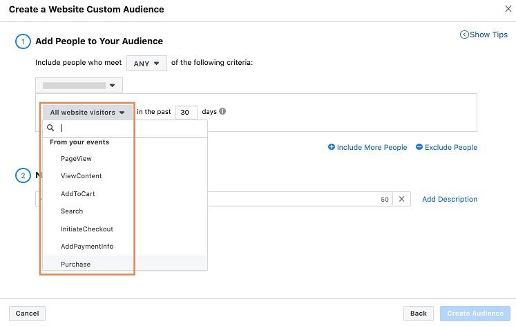 Facebook custom audience view