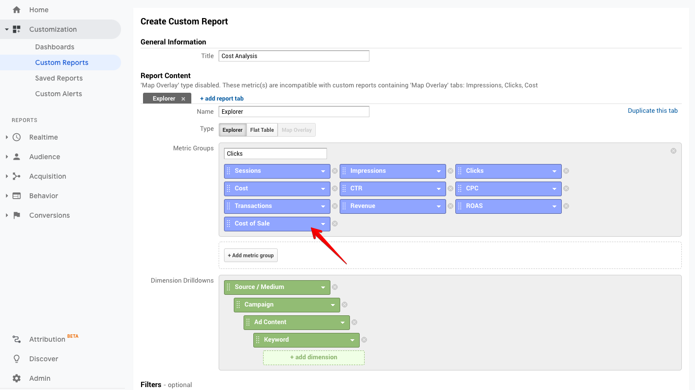Create custom report. 