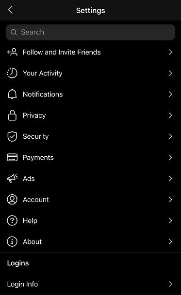 Instagram Story Highlights settings view