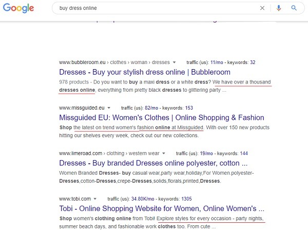 online store metadata description example