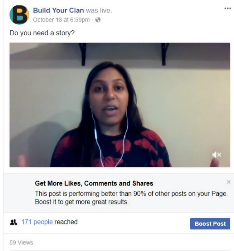 Facebook ads boost button