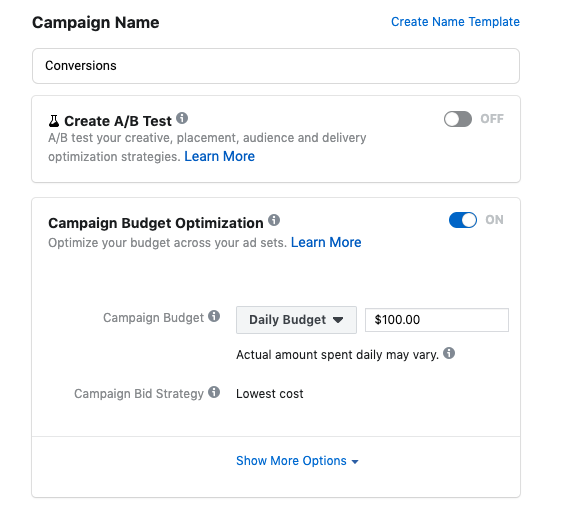 Facebook ads split testing