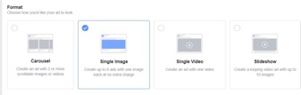 Facebook ad format