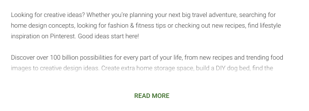 Pinterests app description
