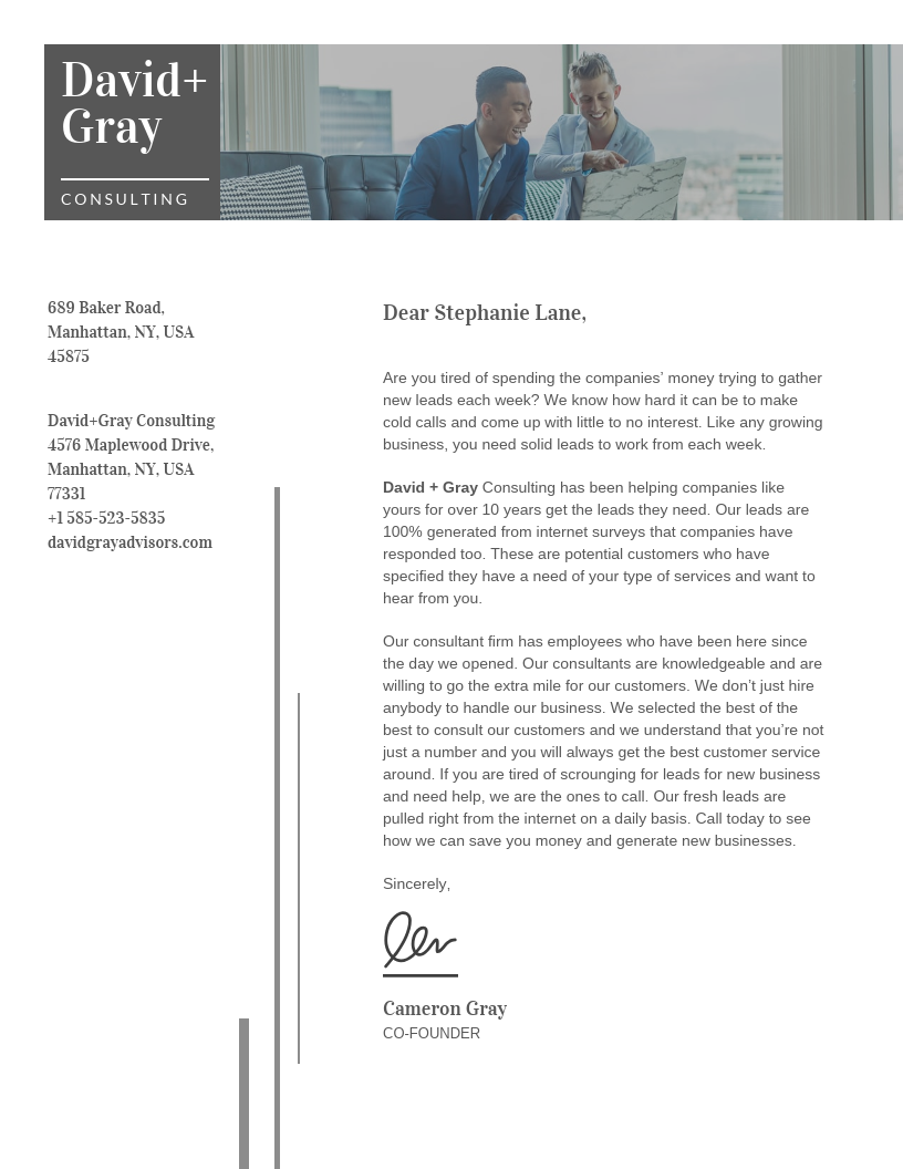 Gray Consulting Business Letterhead_Venngage