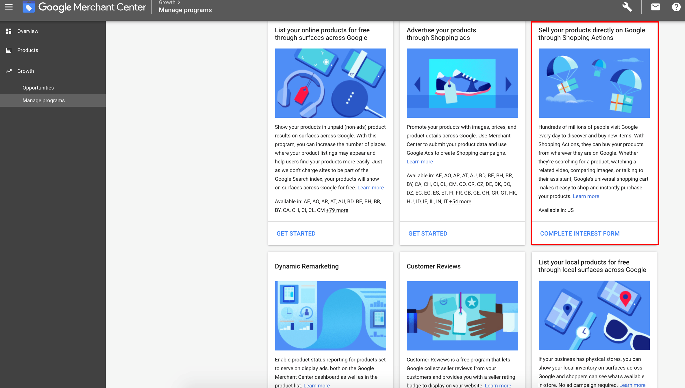 How to enroll in Google Shopping Actions