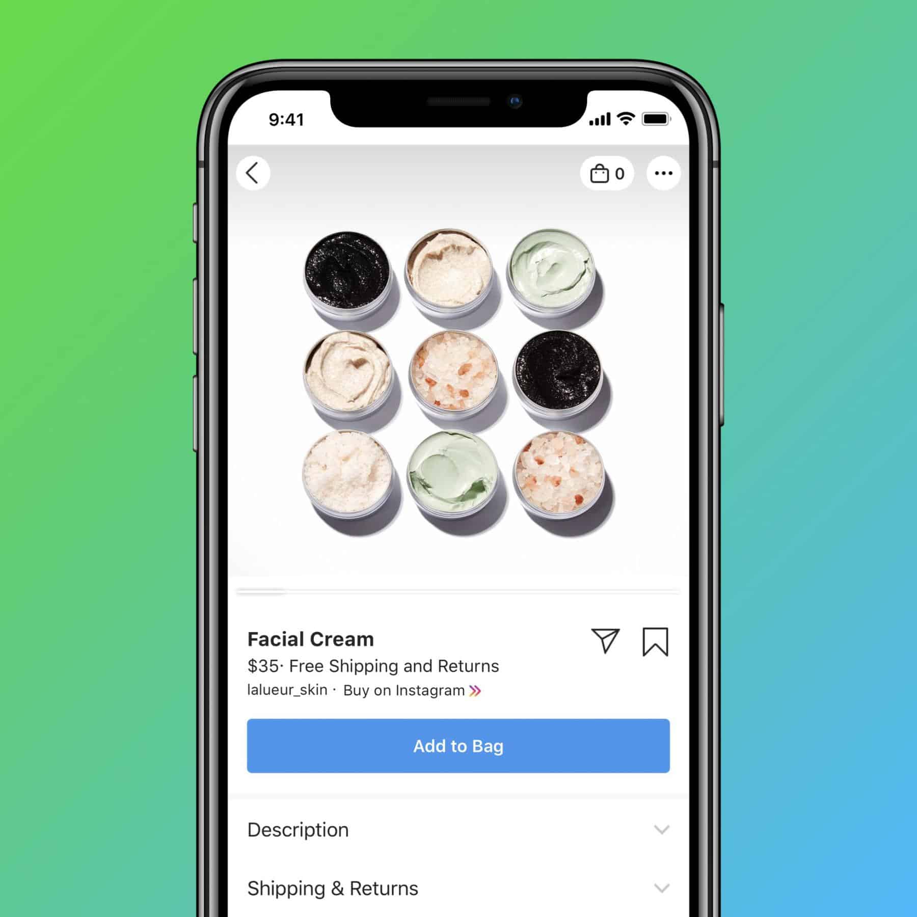 Another example of Live Shopping on Instagram.