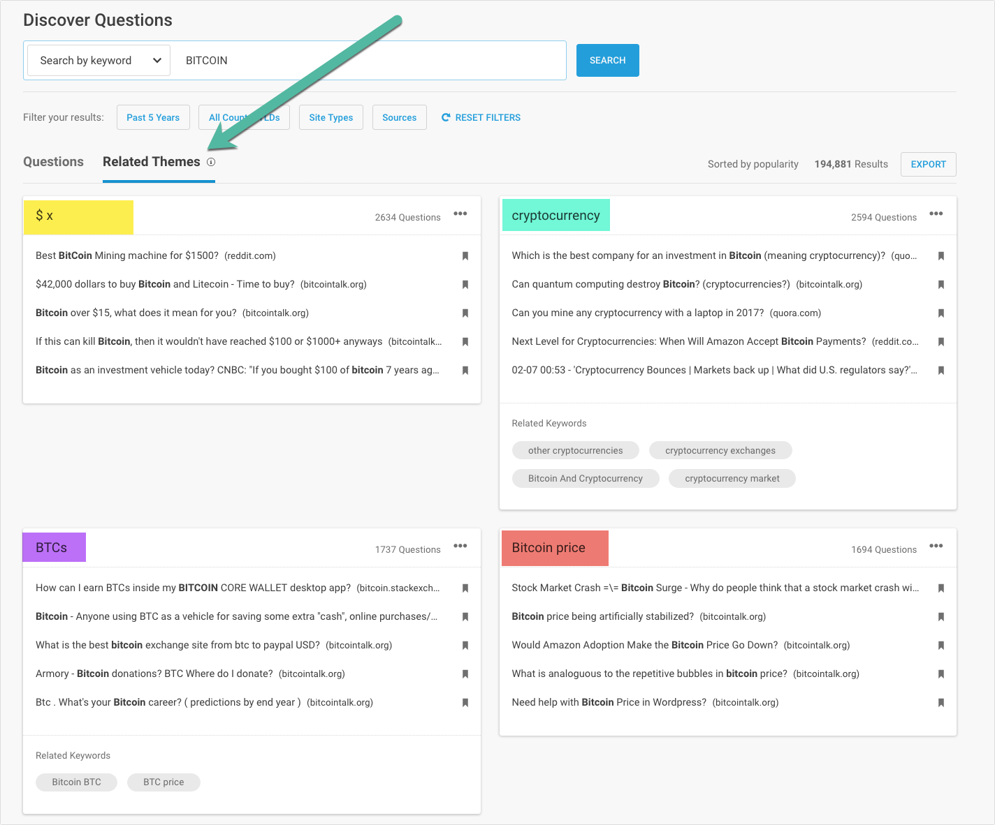 Discover questions Buzzsumo. 