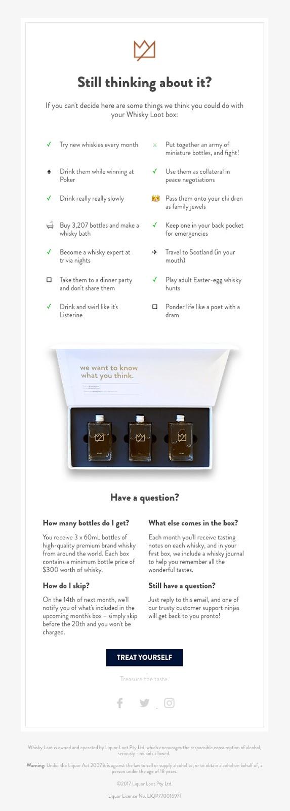  abandoned cart email example