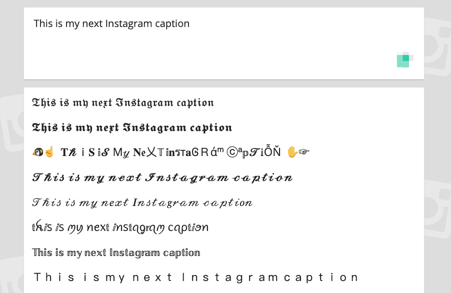 Change font on Instagram: Instagram fonts generator example 1.