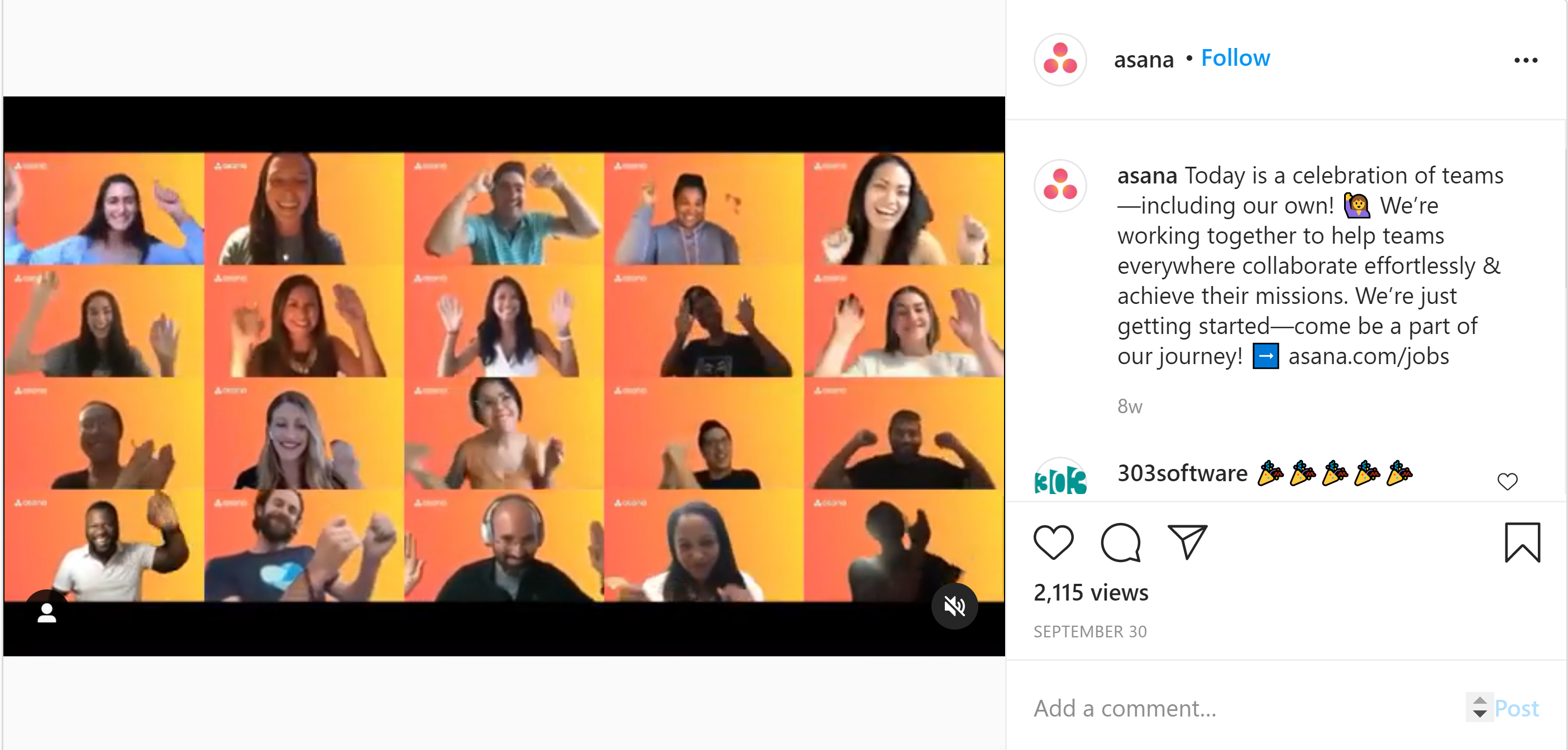Asana instagram
