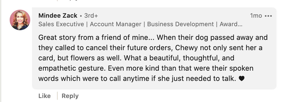Chewys customer share heartfelt stories about their brand experiences