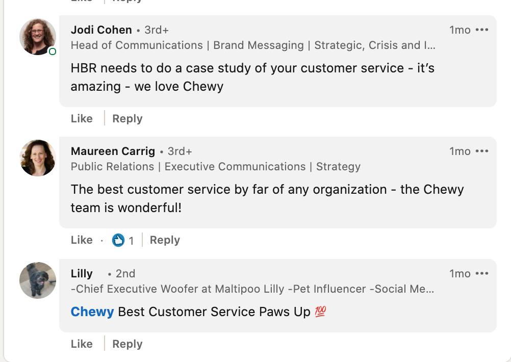 Chewys customer experience creates raving fans.