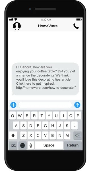 ecommerce sms example product suggestion