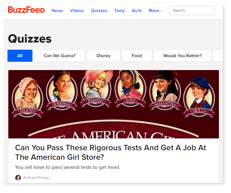 Quizzes Buzzfeed
