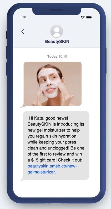 product launch sms example