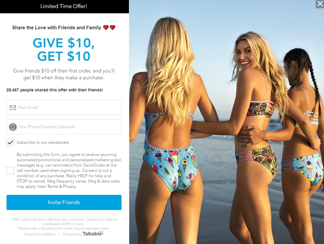 text collection popup example