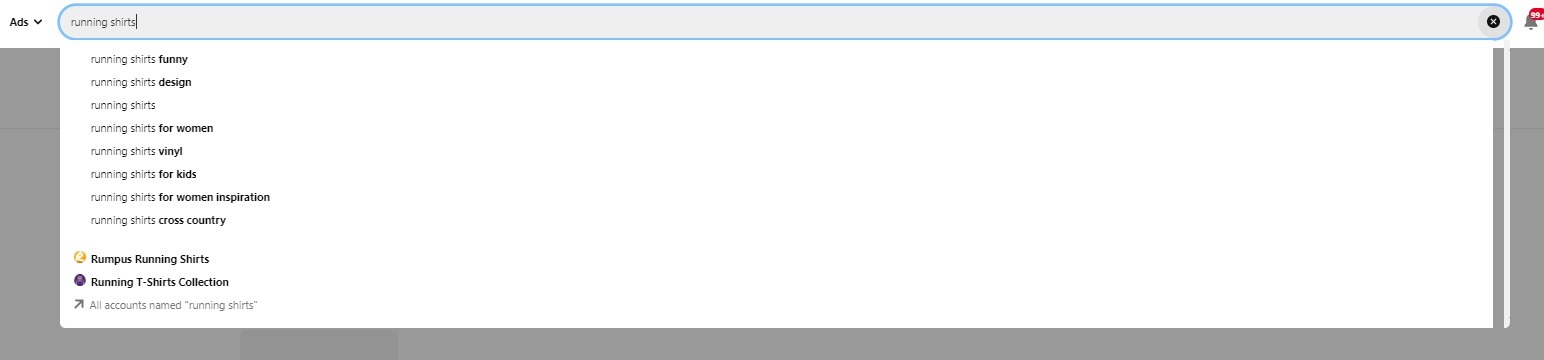 using Pinterest search suggest function for keyword research