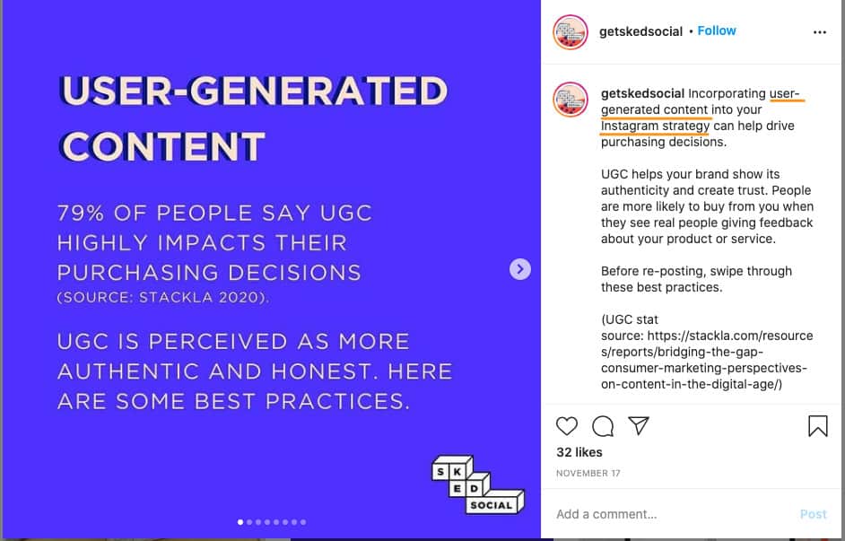 Keywords in content. 