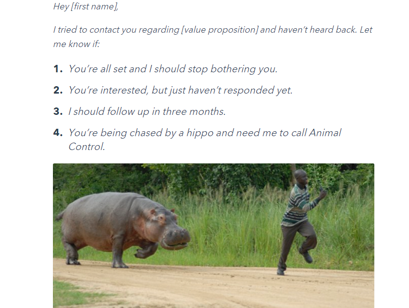 convert leads into meetings - funny breakup email