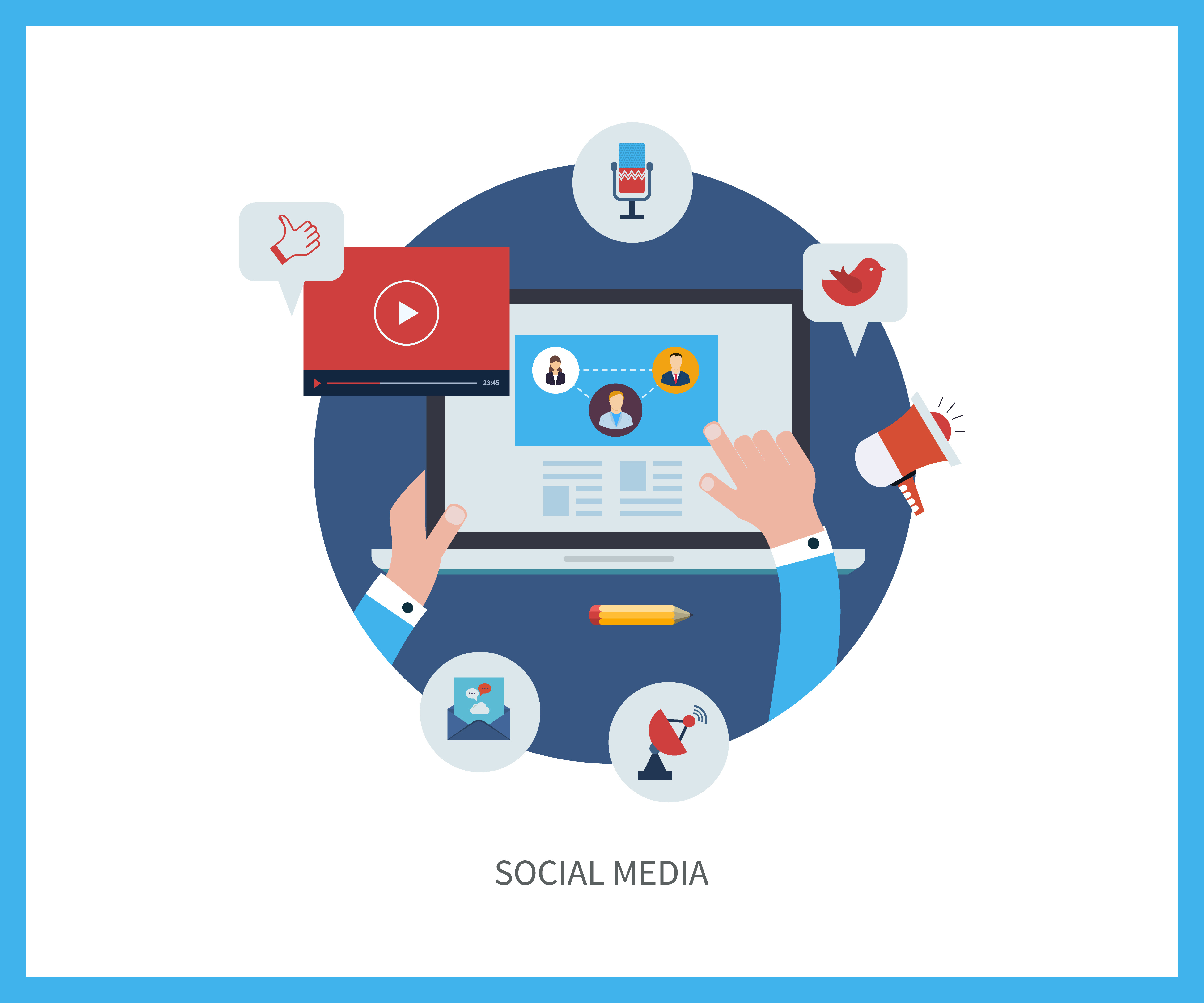 social media icon demonstrating a social media friendly website.