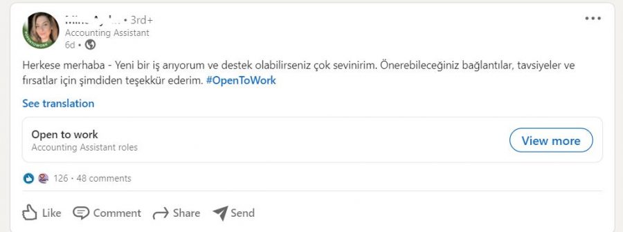 Open to work frame