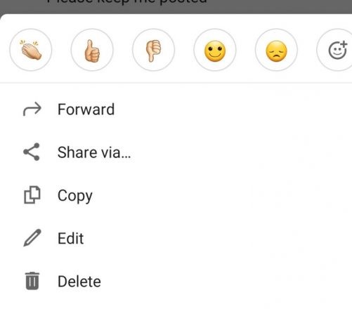 React messages