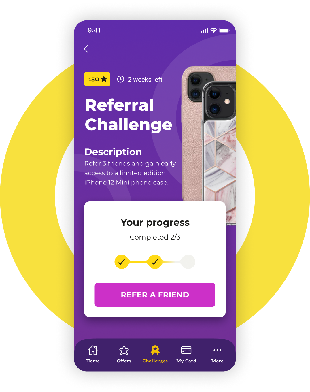 Challenges are ideal for driving non-transactional activities, such as friend referrals. But instead of giving a common discount—which doesn’t feel special—reward customers with limited-time trial membership in your early access club. 