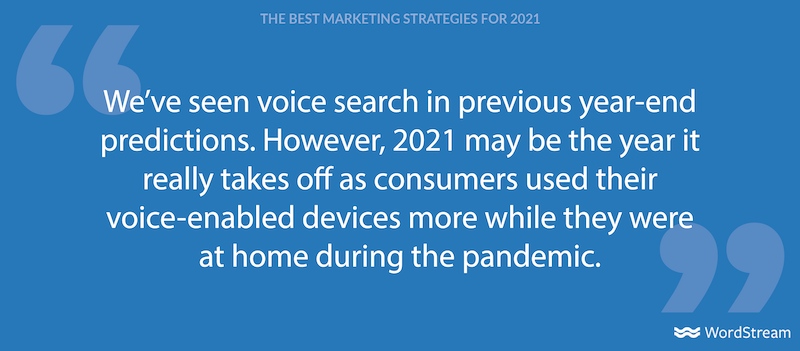 best marketing strategies for 2021- voice search