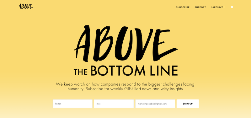 creative newsletter names above the bottom line