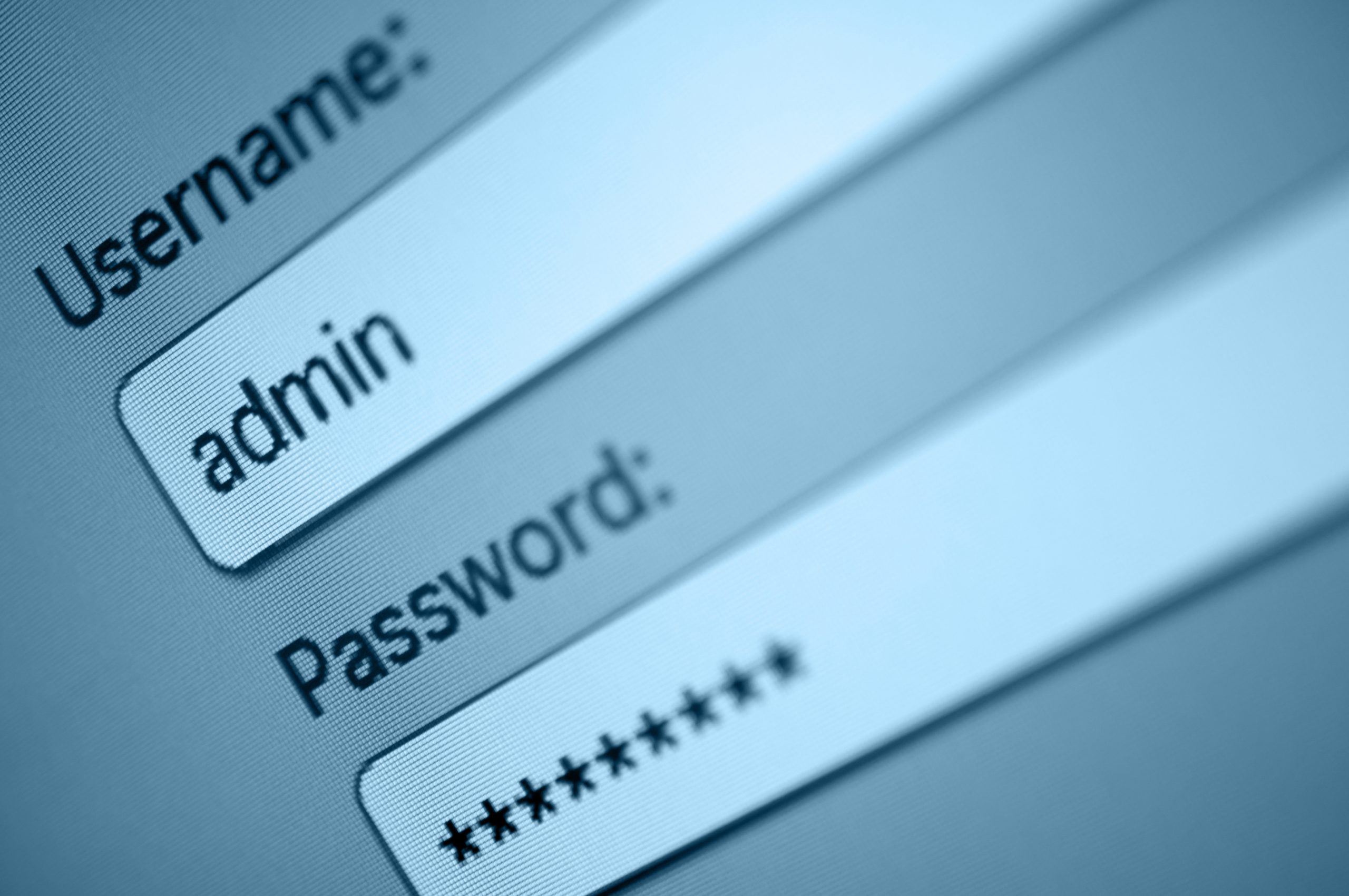 Screenshot of a login screen. Admin is the username and the password is hidden