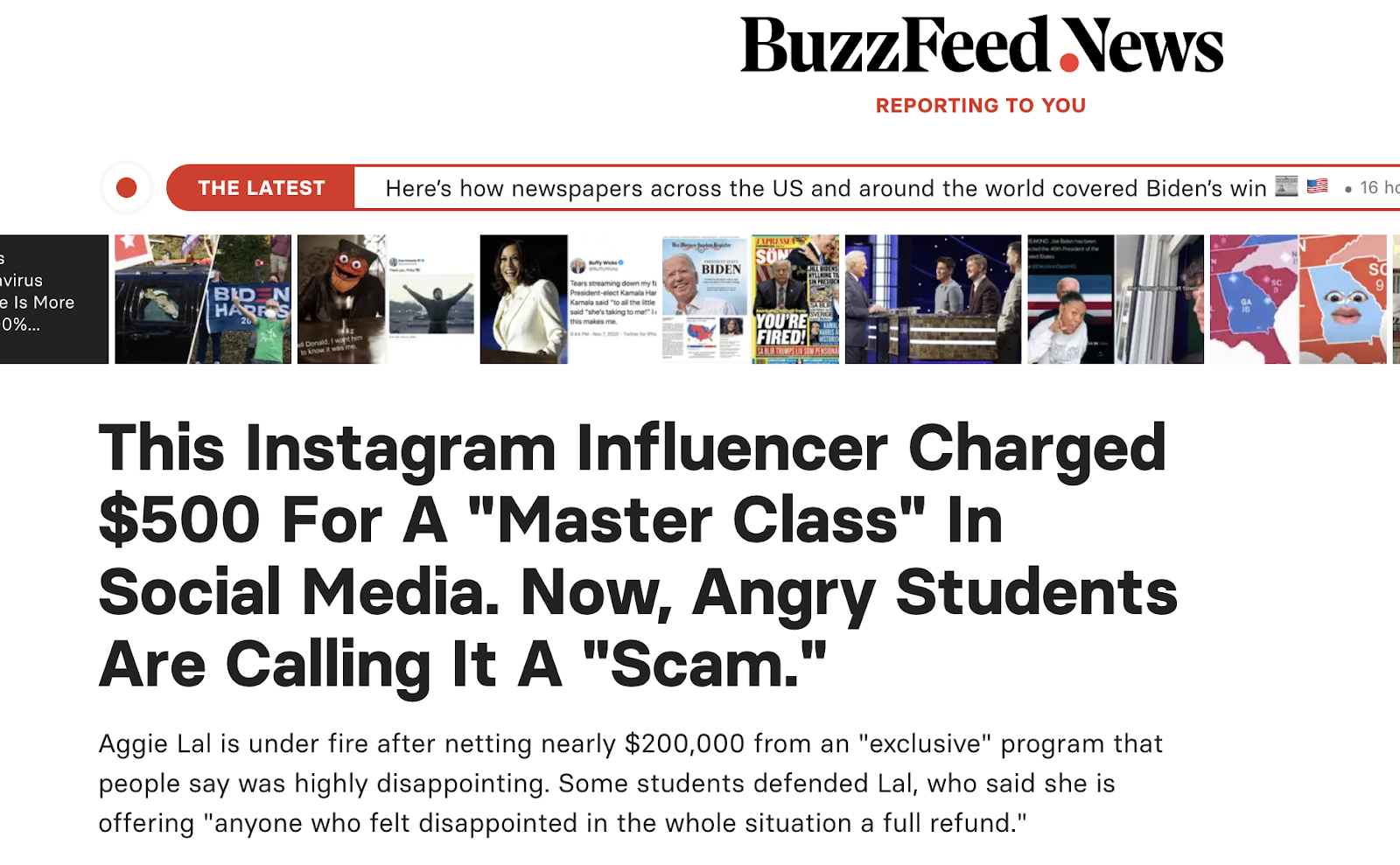 Buzzfeed article snippet
