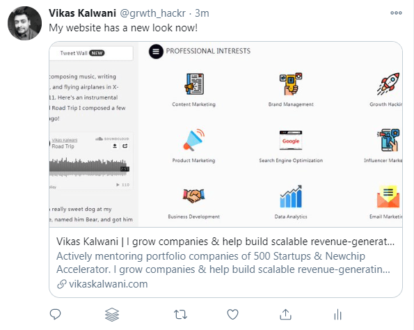Twitter Summary Card for vikaskalwani.com