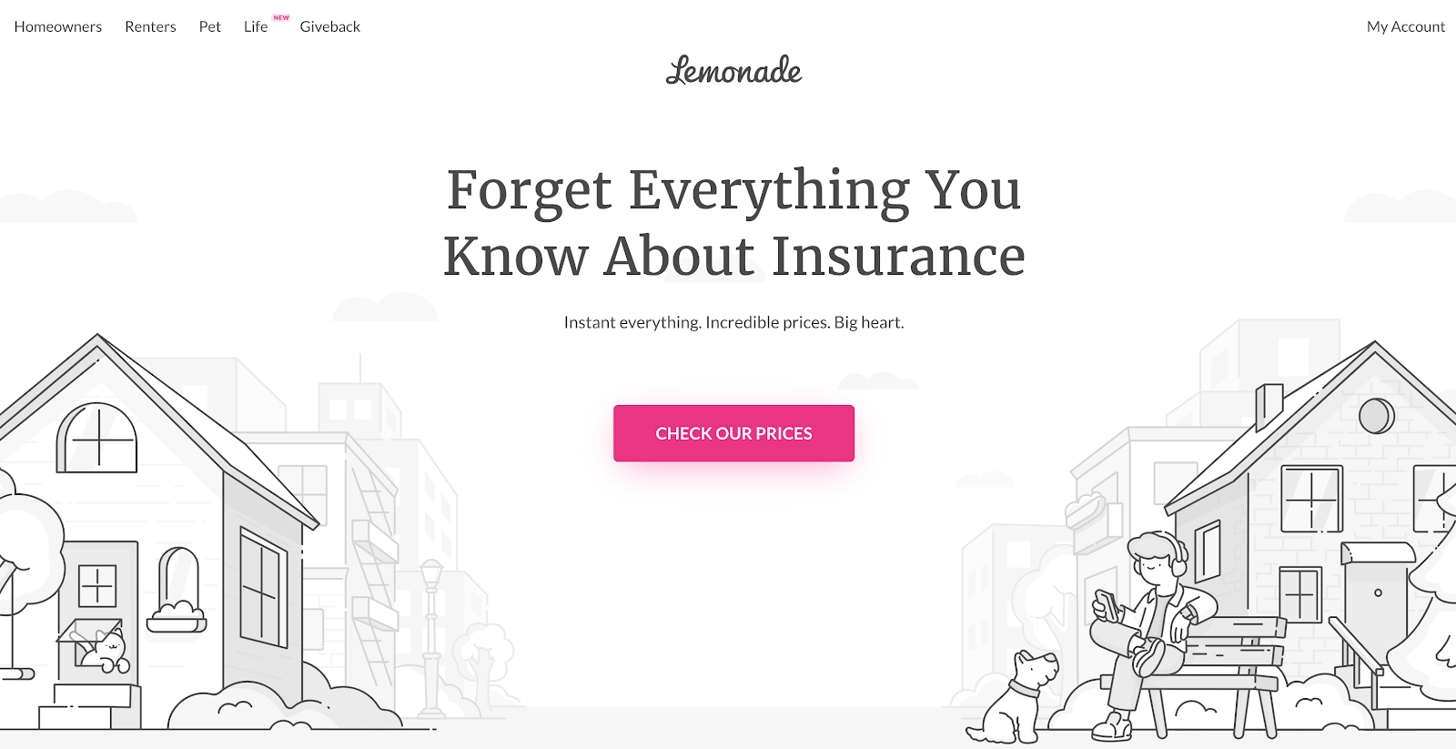 Lemonade home page. 