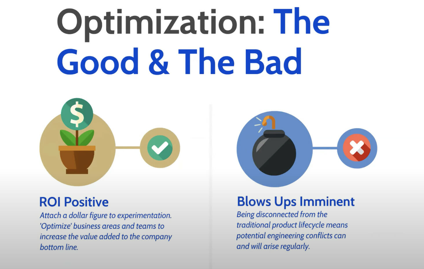 Experimentation pros and cons. 