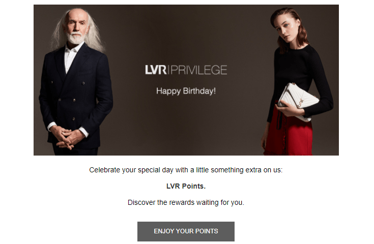 LuisaViaRoma’s surprise birthday email campaign was so popular that it ranked third among the company’s top-performing emails. Read more about the campaign’s success in our case study.