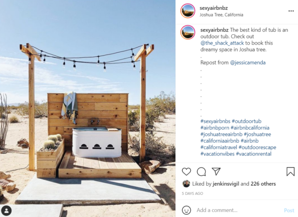 instagram post with hashtags