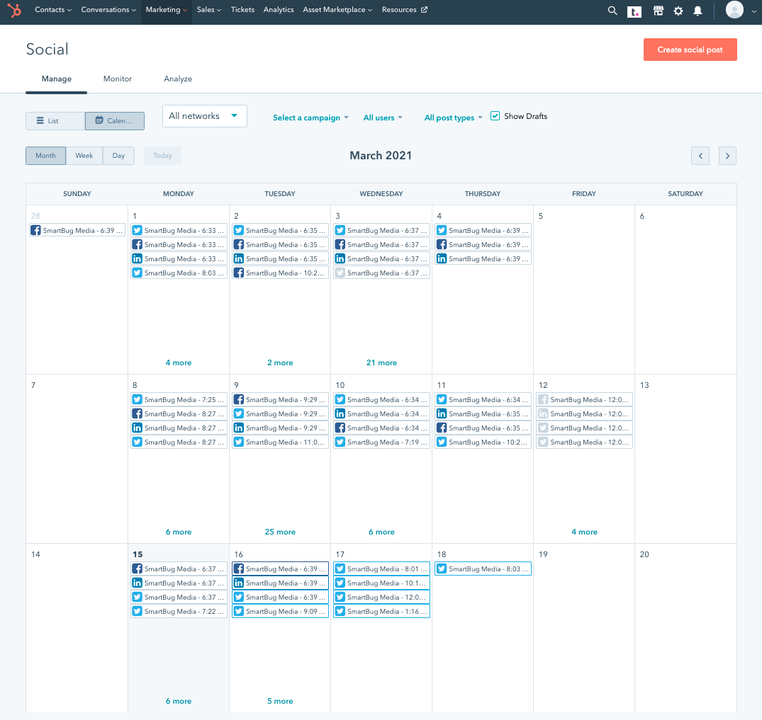Social Media Calendar