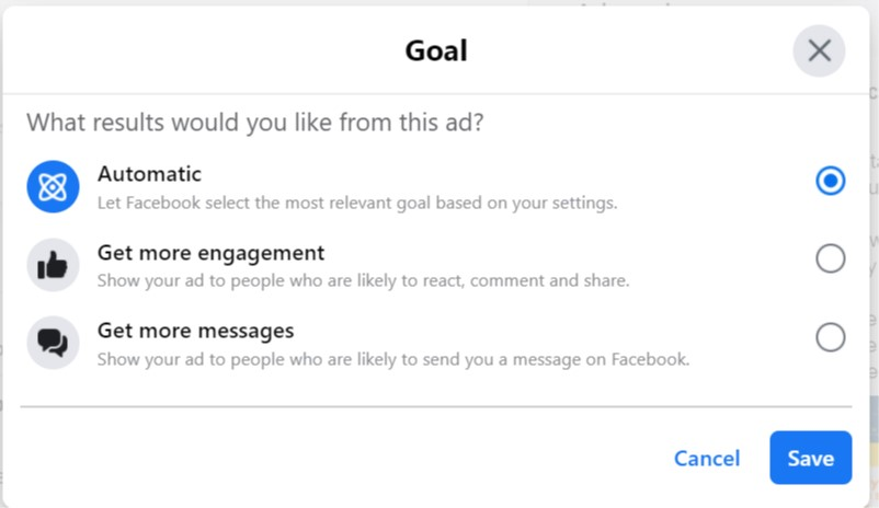 Goal selection for boosted post