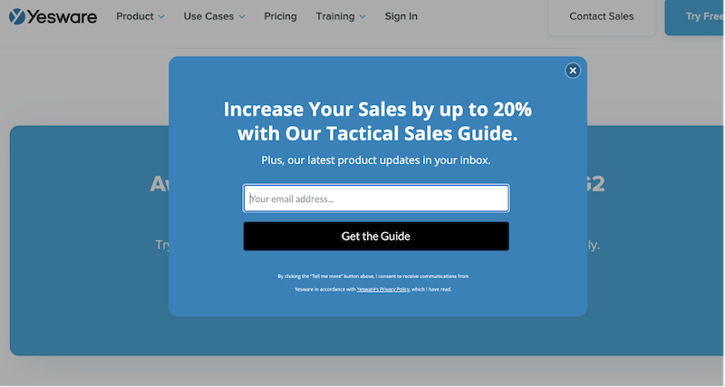 conversions-popups-yesware