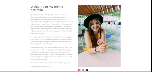example of an online portfolio