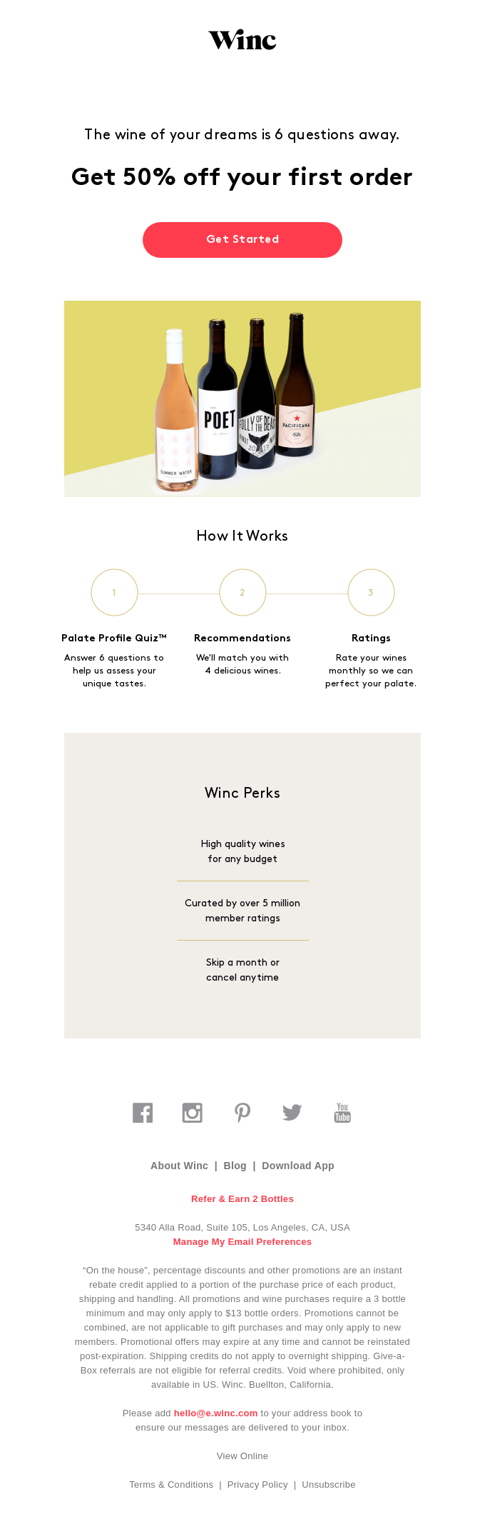 b2c email marketing campaigns winc