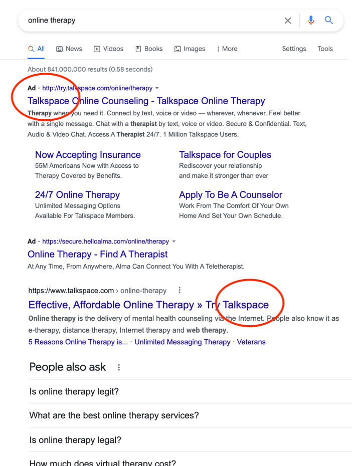 ranking for paid and organic results increases your online pressence