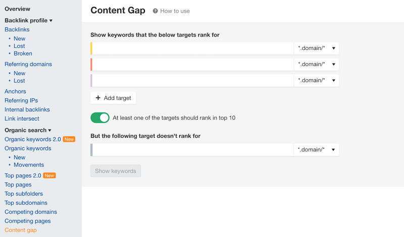 unique-blog-ideas-ahrefs-content-gap