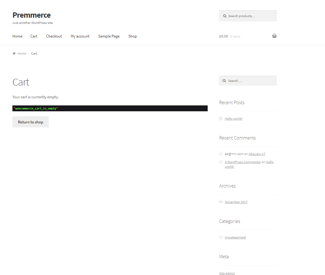 woocommerce hooks example