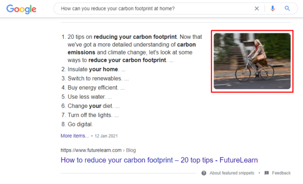 Example of Image in Snippet