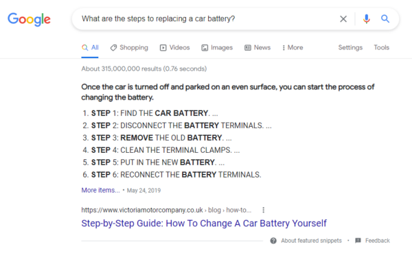 List Snippet Optimisation