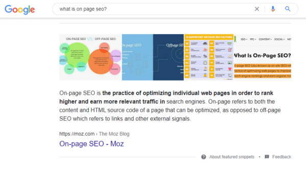 Featured Snippet Paragraph Example